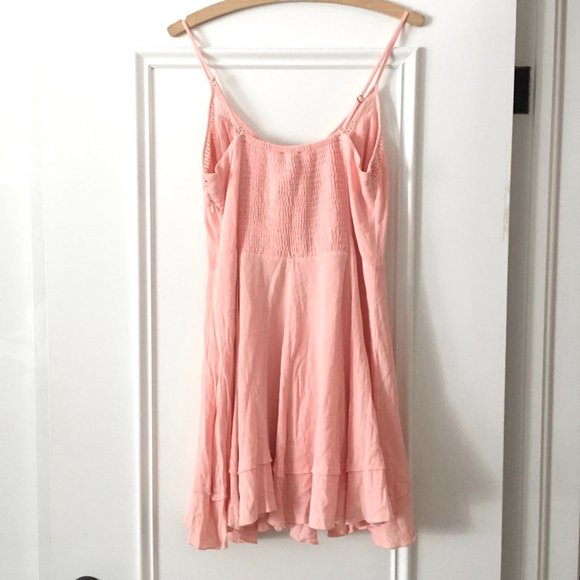 Heartloom light pastel pink v-neck surplice mini dress M, spring - Picture 2 of 10